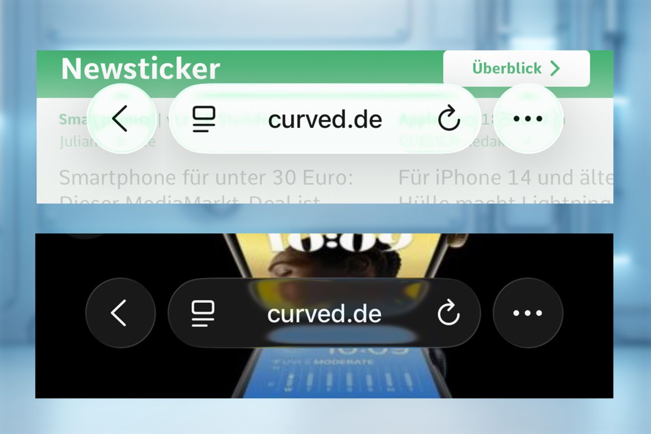 Safari IOS 26 Liquid Glass wechselt Design