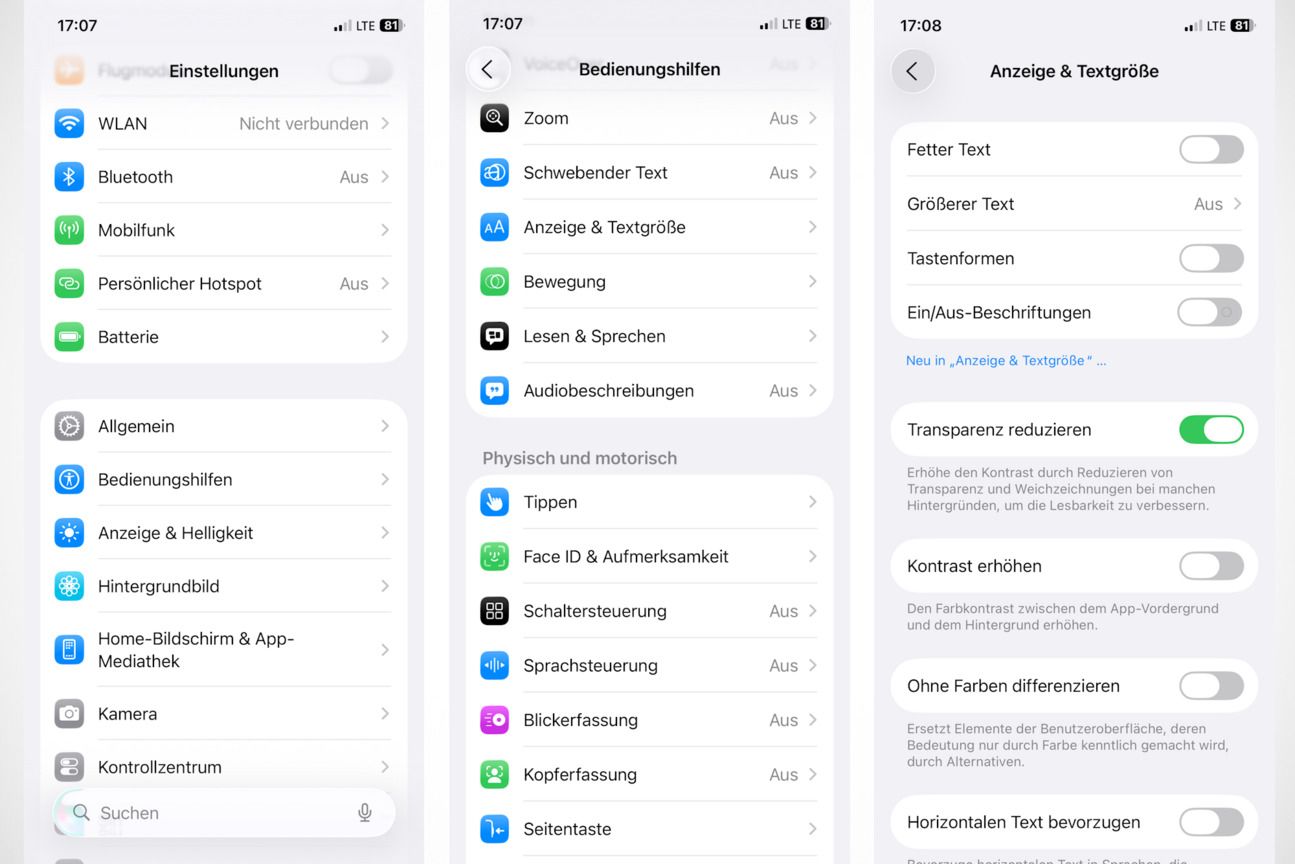 iOS 26: Liquid Glass deaktivieren Schritt für Schritt