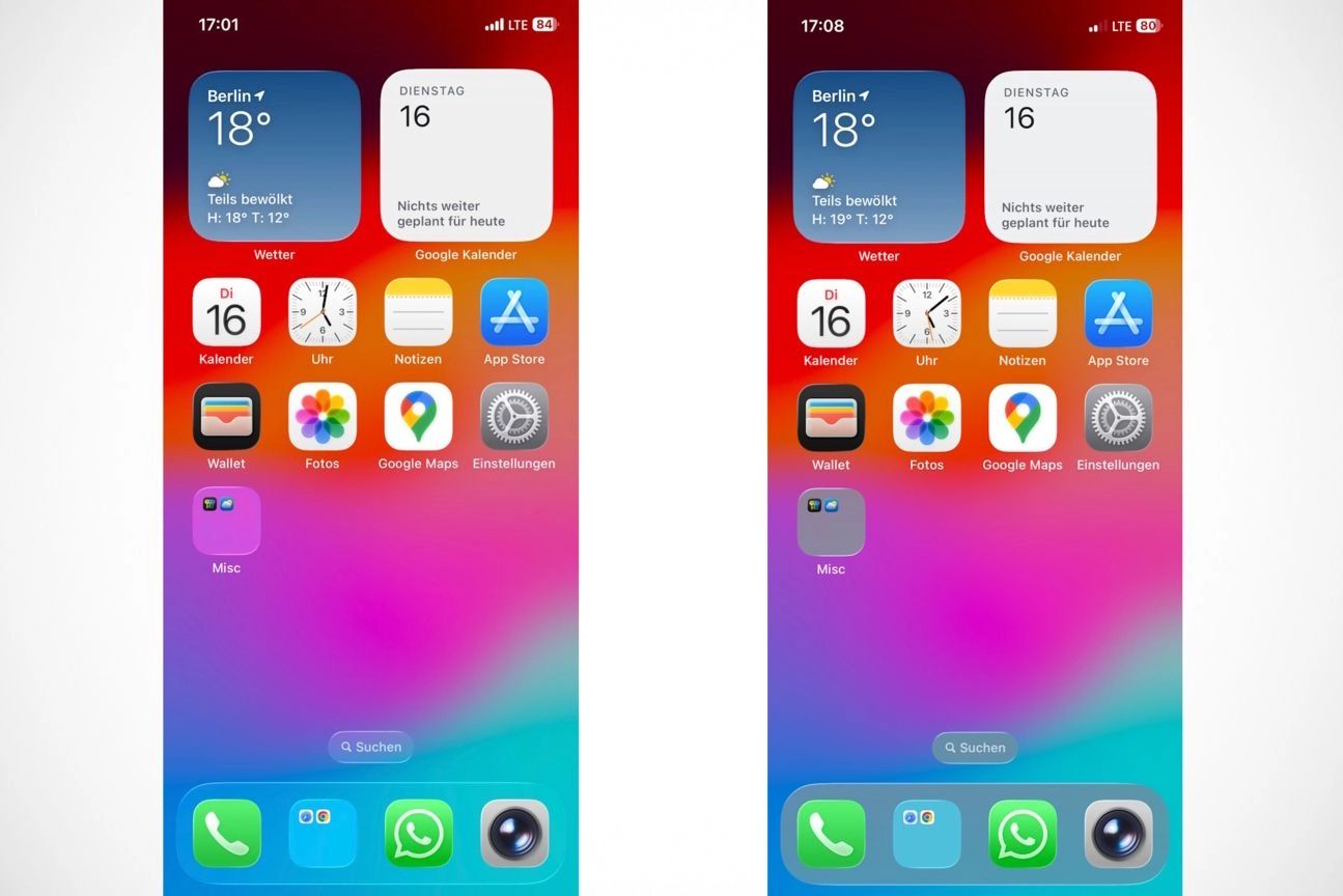 iOS 26 Liquid Glass deaktivieren Homescreen