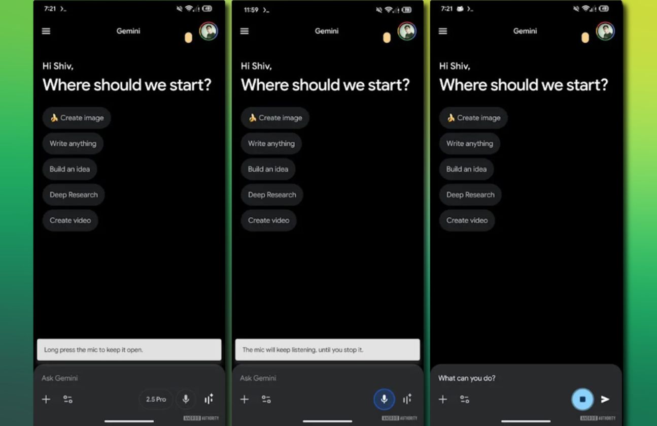 Google Gemini Interface Screenshots Google Gemini Neue Funktion Button