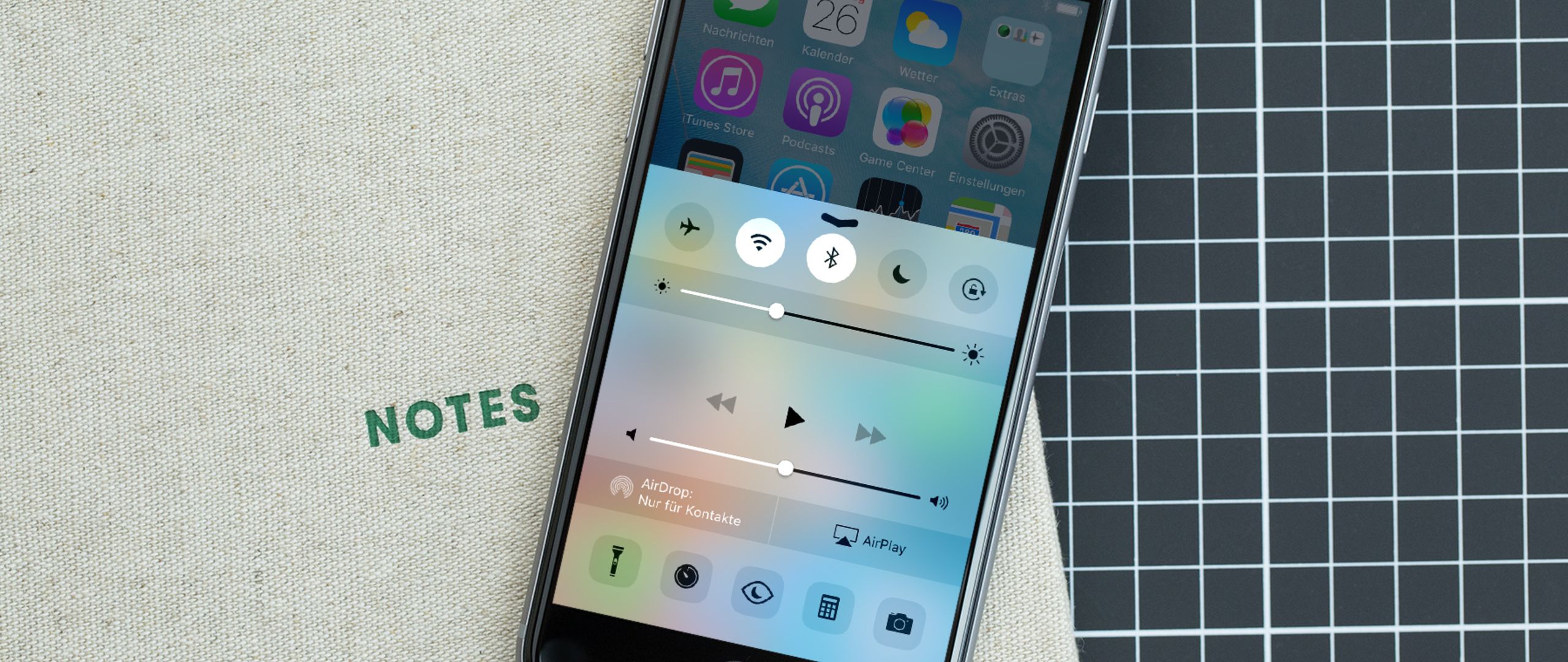 iOS 9.3 Beta 2: Nachtschicht im Kontrollzentrum.