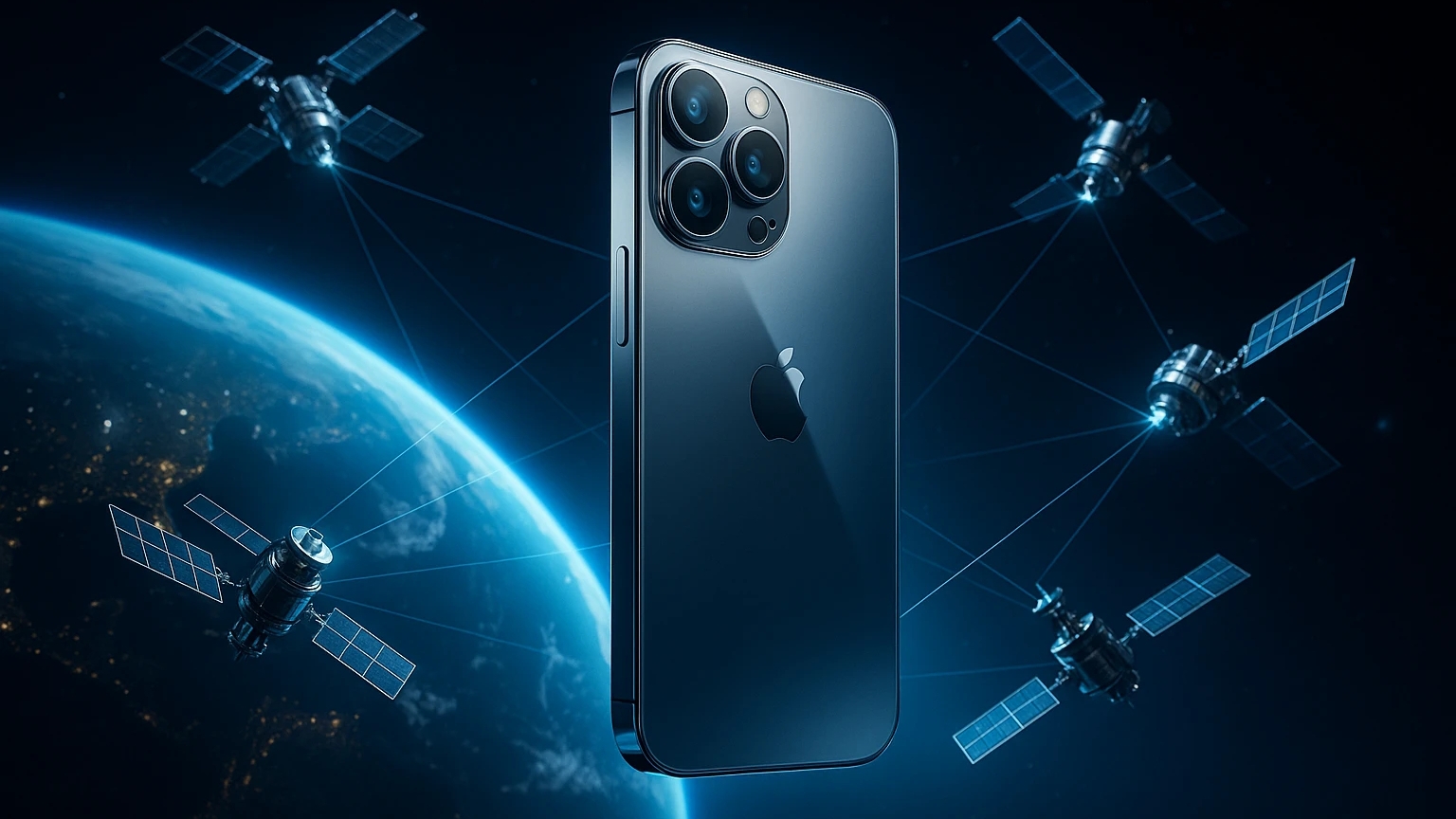 iPhone im Weltall mit Satelliten