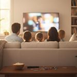 Eine Familie schaut TV