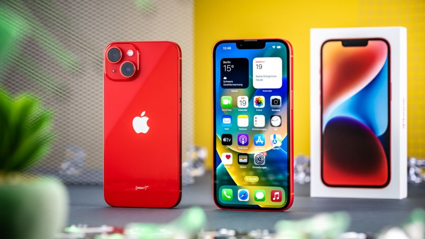 Das iPhone 14 (Bild) ähnelt optisch sehr dem iPhone 13 iPhone 14 Front- und Rückansicht