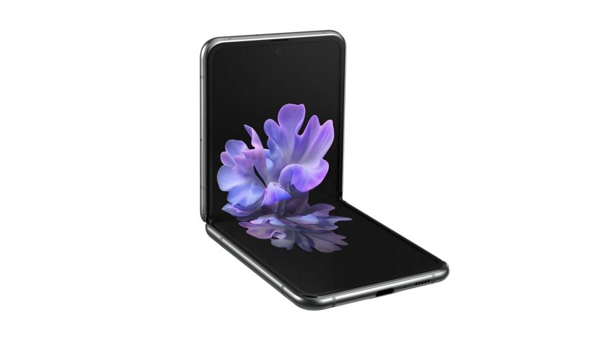 Das Galaxy Z Flip 5 ist an den Seiten abgerundet  Galaxy Z Flip 5 Flex Modus