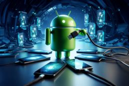 Android mit Handys und Kabel