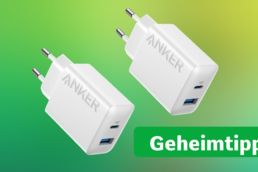 Günstiger geht's eigentlich kaum noch. Ihr bekommt zwei Netzteile für 12,99 Euro Anker Ladegeräte Deal Header